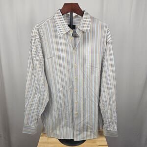 Scott Barber Multicolor Stripe Button Down Shirt XXL 100% Cotton